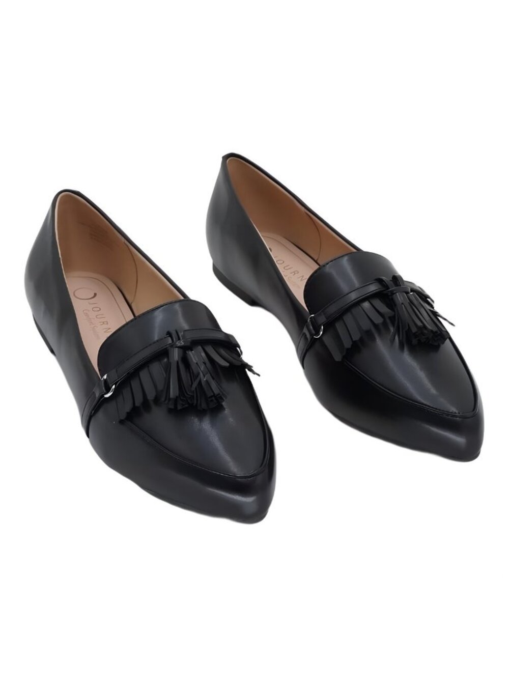 Journee Collection Women's Jannah Pointed Toe Loafer Flat Black Size 8.5W